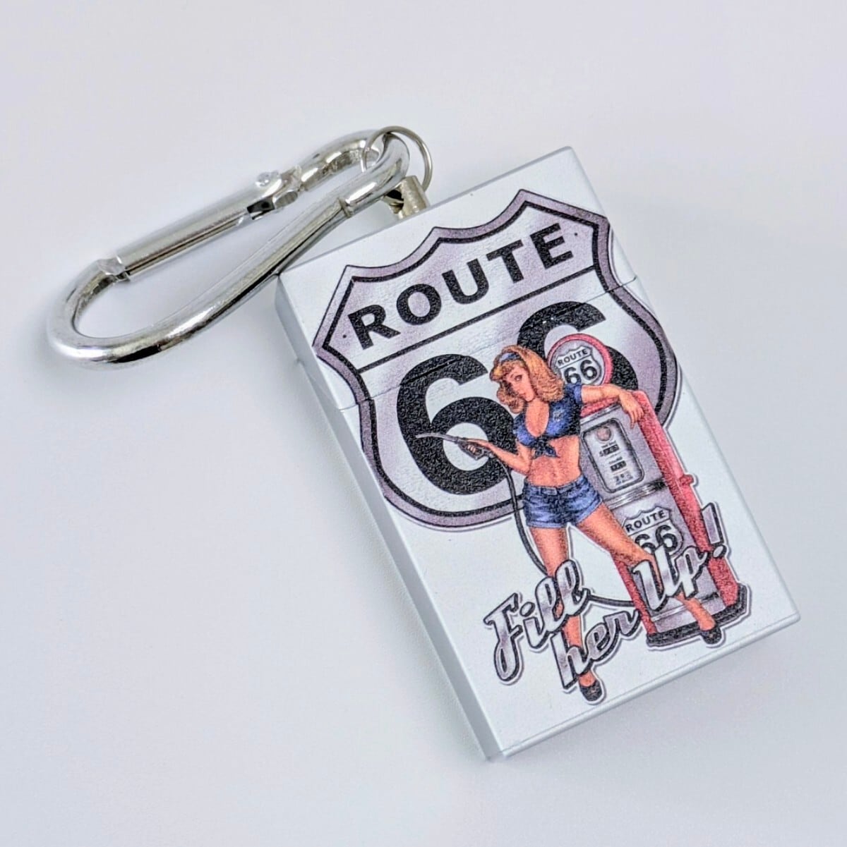 【 Route 66 ( ルート66 ) 】 Portable Ashtray / 携帯灰皿 / カラビナポータブルアシュトレイ　〚アメリカン雑貨 アメトイ〛