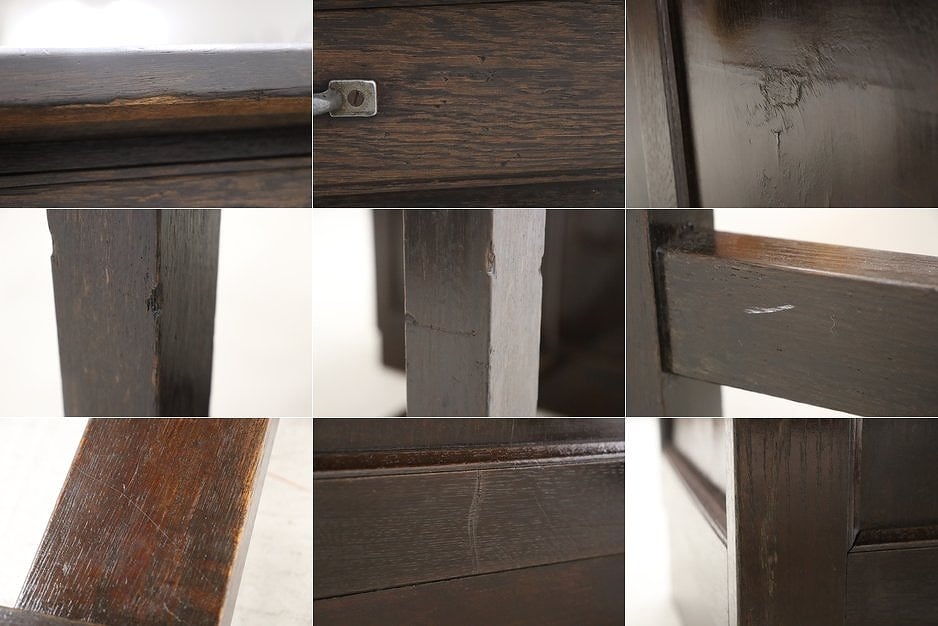 沼津店】レトロ 無垢材 片袖机 作業台 PC デスク 書斎 展示台 飾り台