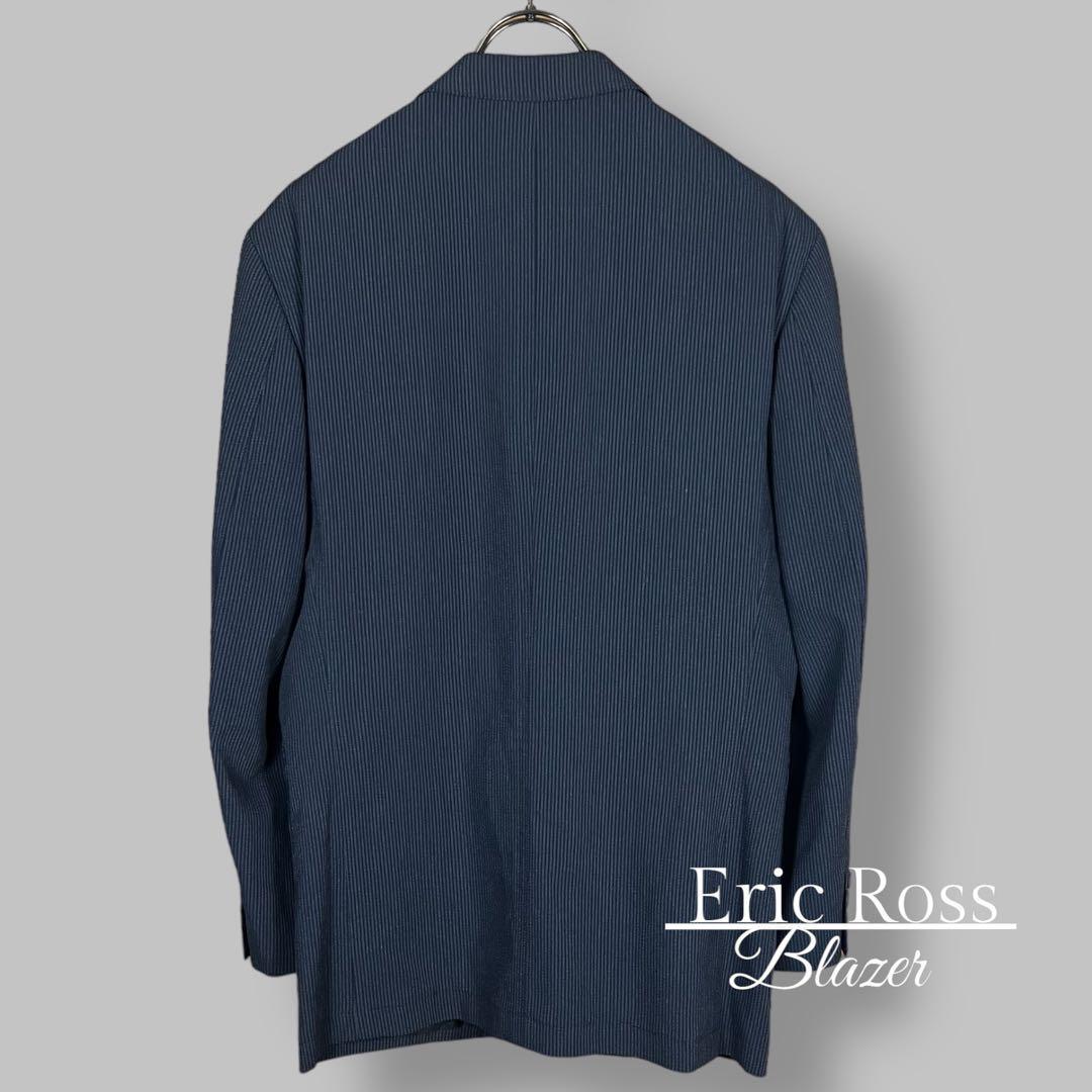 Eric Ross】テーラード ジャケット ネイビー シングルブレスト 麻混