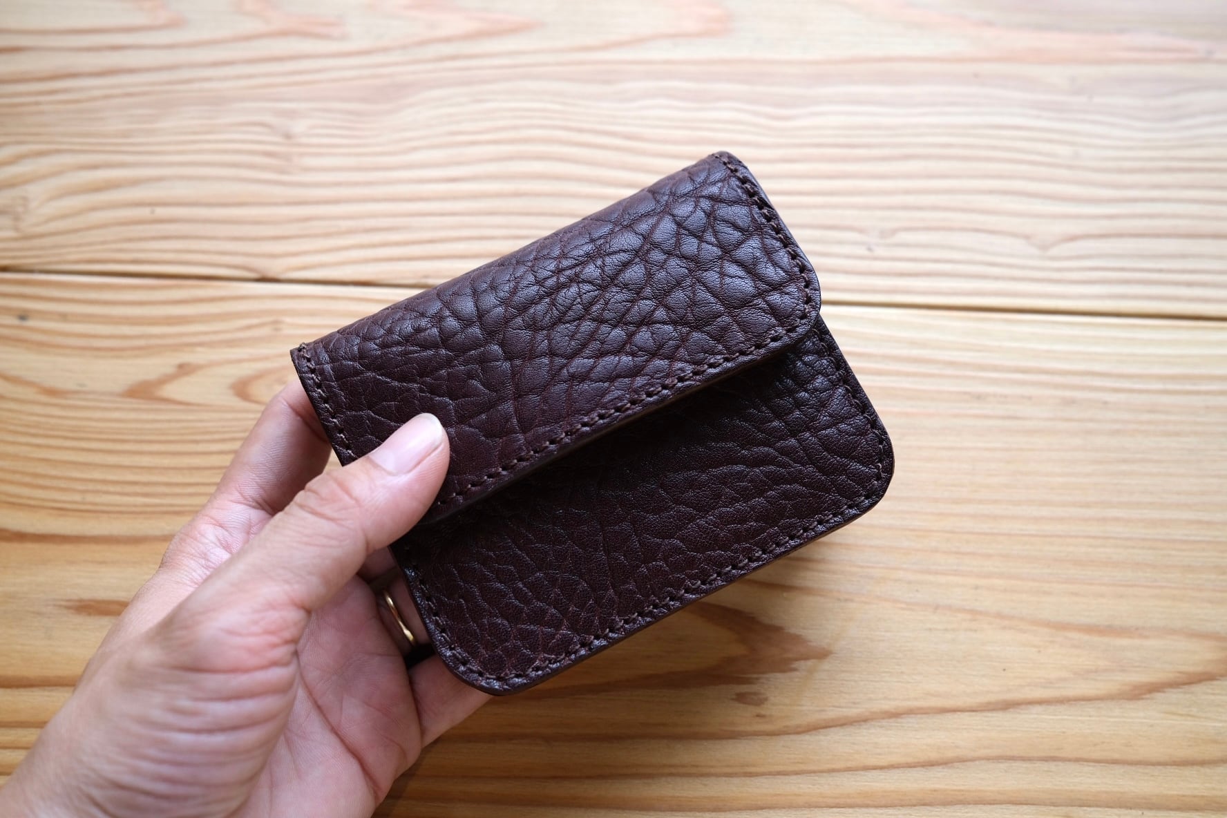 《即納》middle wallet【burgundy】