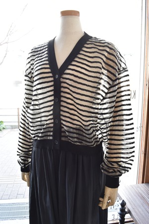 OTOAA(オトアー) 25S/S SHEER BOEDER KNIT CARDIGAN