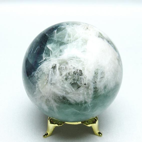 エンジェルフェザー フローライト 丸玉 55mm 一点物   151-7262