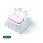 Keychron / かわいい牛 アルミ合金製 アーティザンキーキャップ / ホワイト