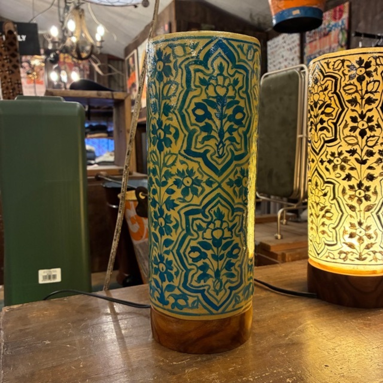 Pakistan Camel Lamp Tube 3color - Turquoise Brown Black / パキスタン キャメルランプ チューブ型 全3色 ターコイズ ブラウン ブラック ラクダ デスクランプ 間接照明 ライト 置き型 オリエンタル  ギフト プレゼント