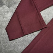 MONTIQUE herringbone 2tuck wide color slacks wine red