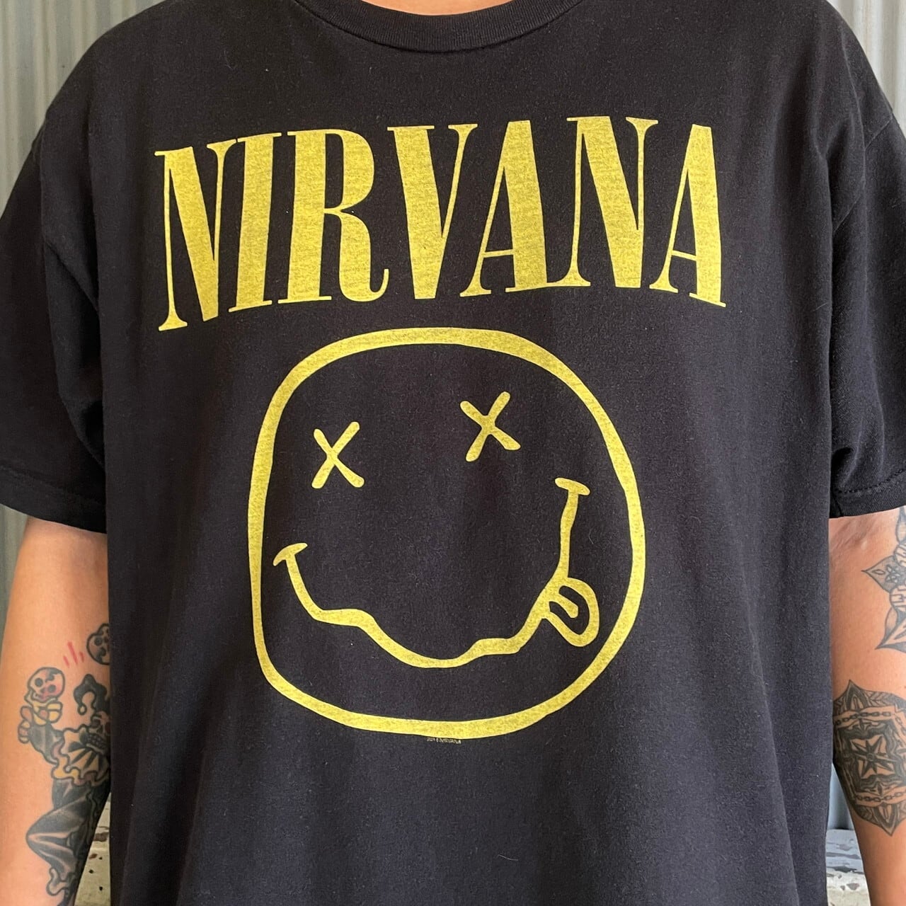 NIRVANA ニルヴァーナ スマイル バンドTシャツ プリントTシャツ メンズ 