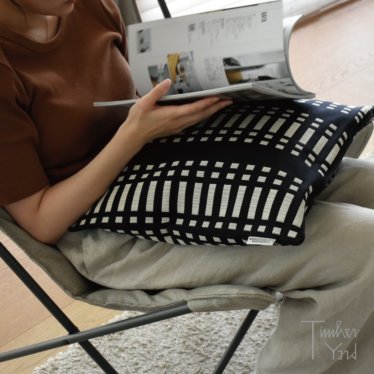 Zipped Cushion Cover Eos / Grey / 40×40cm / イオス / グレー