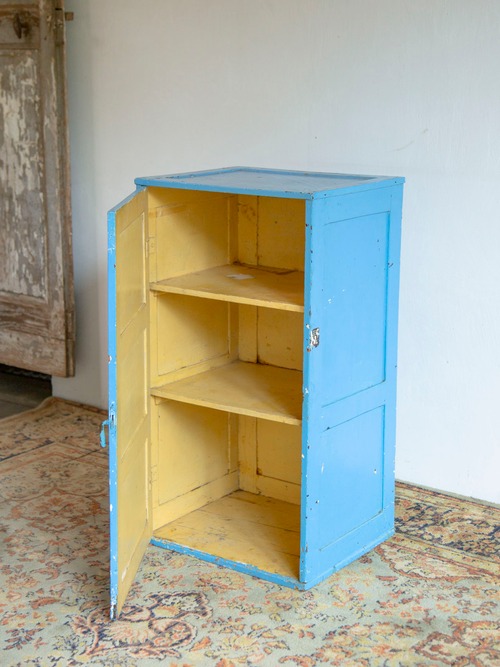 Cabinet  bluepaint/ france＜キャビネット・フランス家具・ペイントアンティーク・ブルー＞