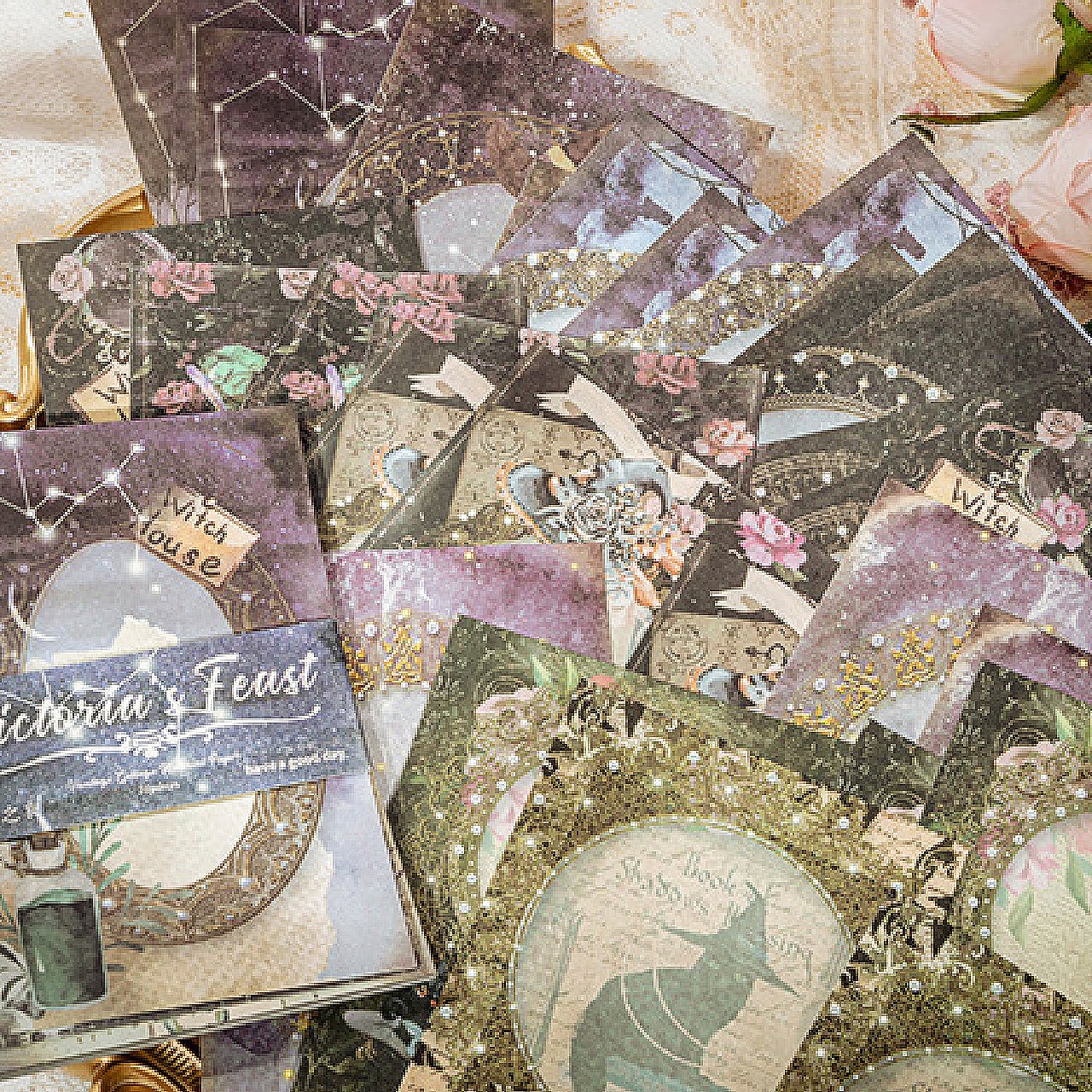 新作♡A/W♡ホロコラペset30枚 A4デザインペーパーコラージュ素材メモ