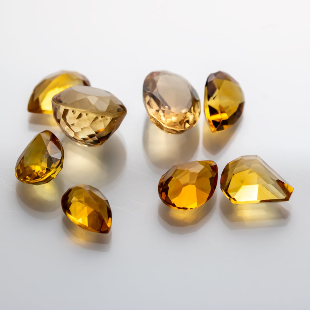天然シトリン 天然石 宝石ルースストーン 8個セット 黄水晶 裸石