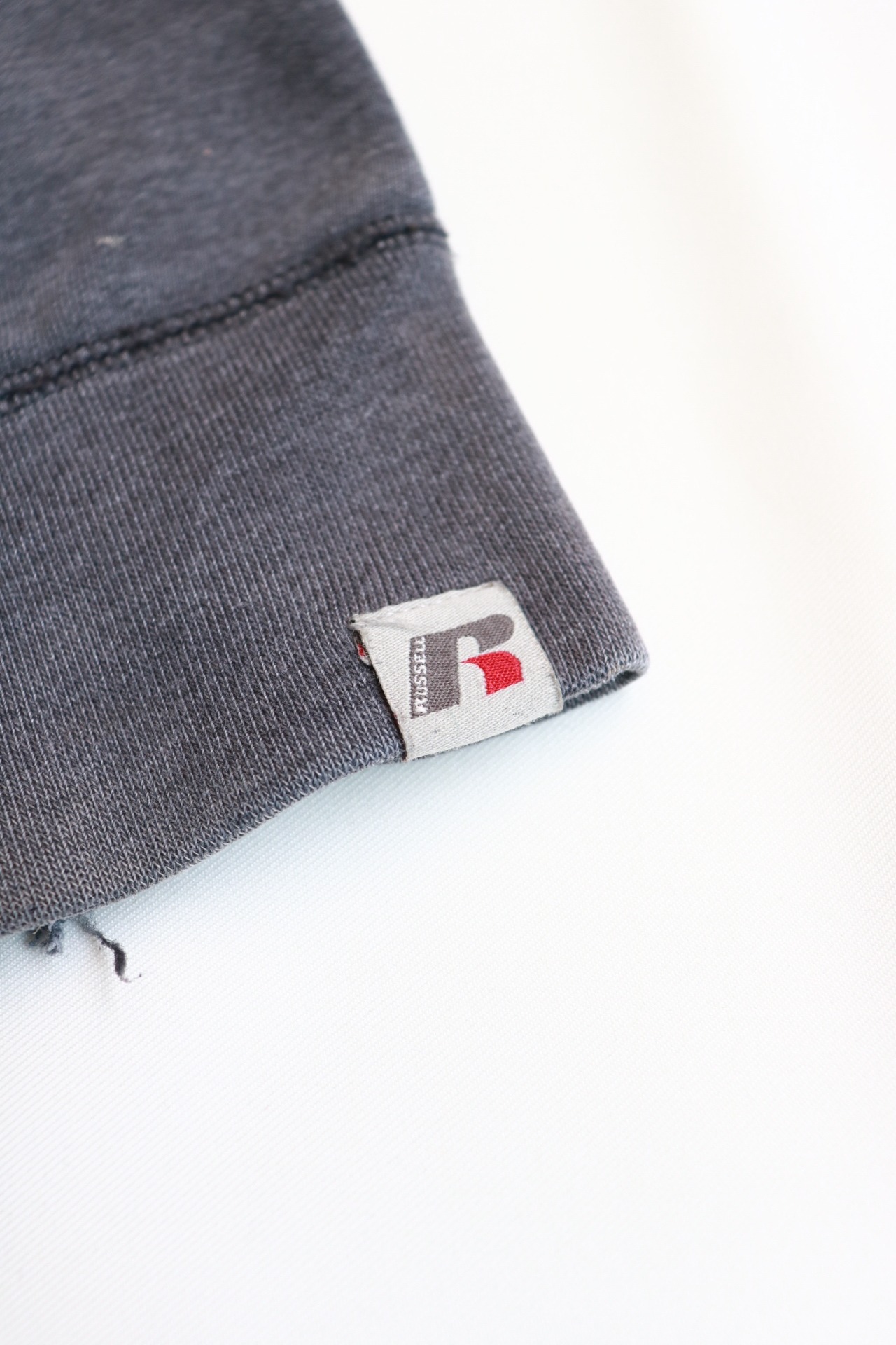 Russell Athletic gray damaged hoodie