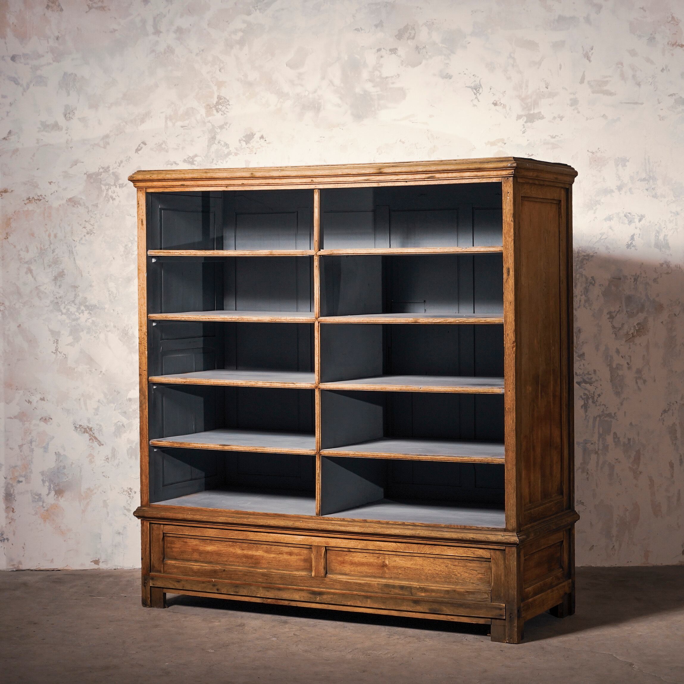 シェルフ/剥離ペイントシェルフ/フレンチシェルフ/フランスアンティーク/1900年代/オーク材/ディスプレイ/店舗什器