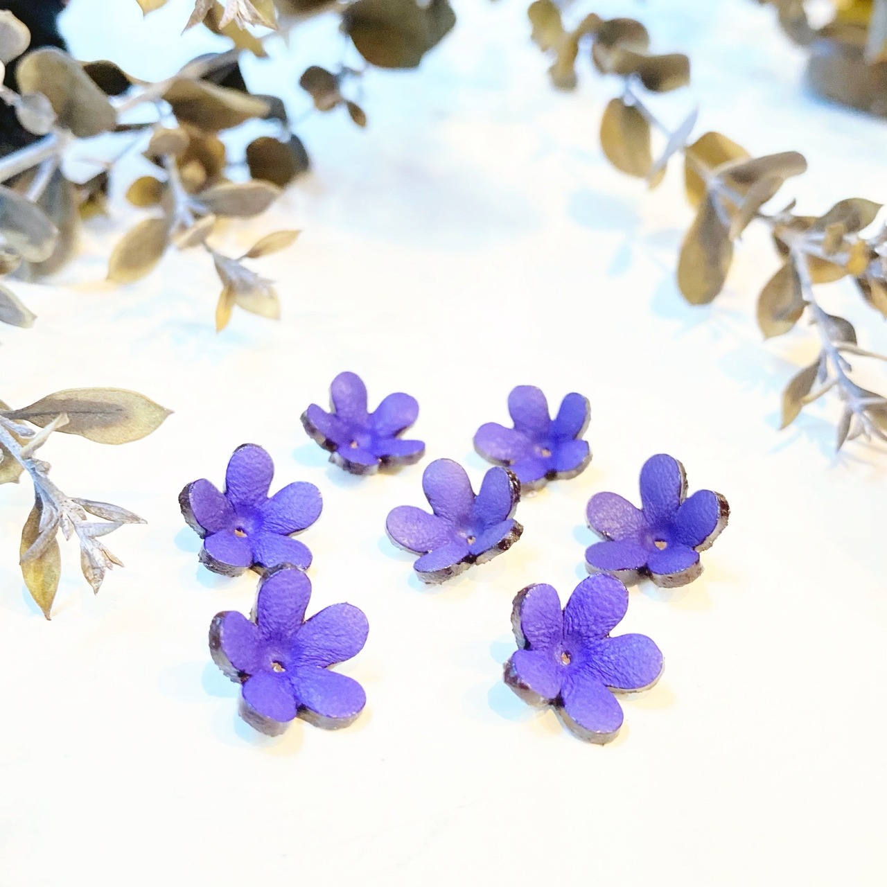 【アウトレット】ジャスミン (ピン無しタイプ)7個入(パープル） - 1