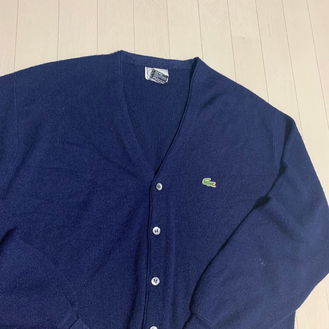 あいみょん着用】70s〜80s 糸巻きタグ ラコステ カーディガン 古着 XL 