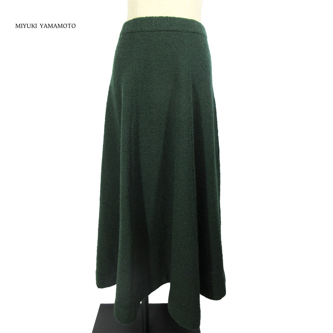 423 DARK GREEN BOUCLE FLARE LONG SK ダークグリーン ブークレ フレア