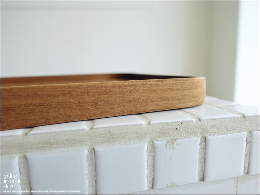 チークトレイRect35cm お盆 トレー サービングトレイ 木皿 プレート 長