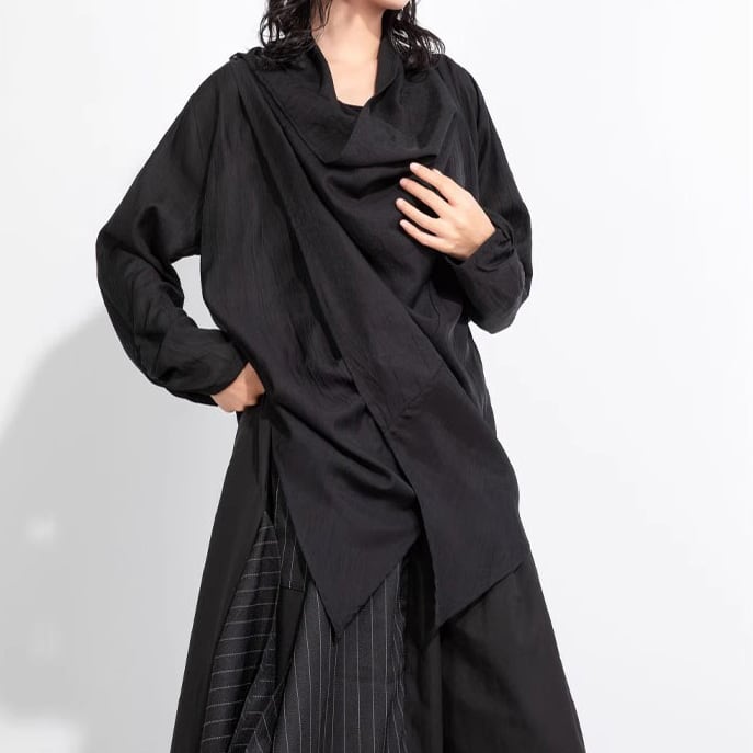 アシンメトリー 長袖 ラップ風 ジャケット 1color JK0328