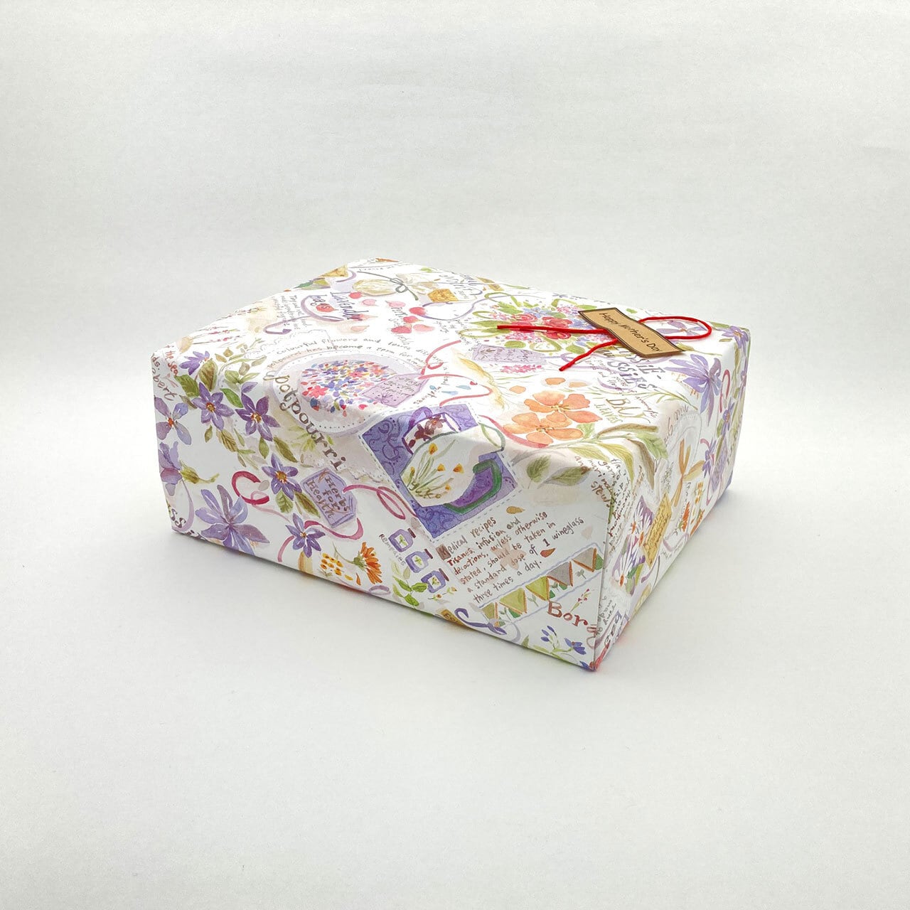 《母の日限定ラッピング》花柄包装紙 (母の日シール付き)【各商品ページの「ラッピング」よりご注文ください】