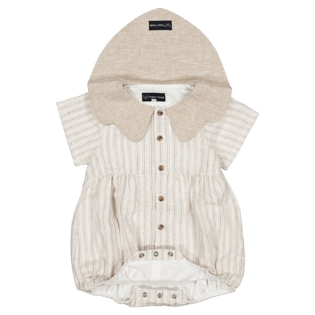ご予約【MaisonMarelle】送料無料Romper NEUILLY- beige stripes