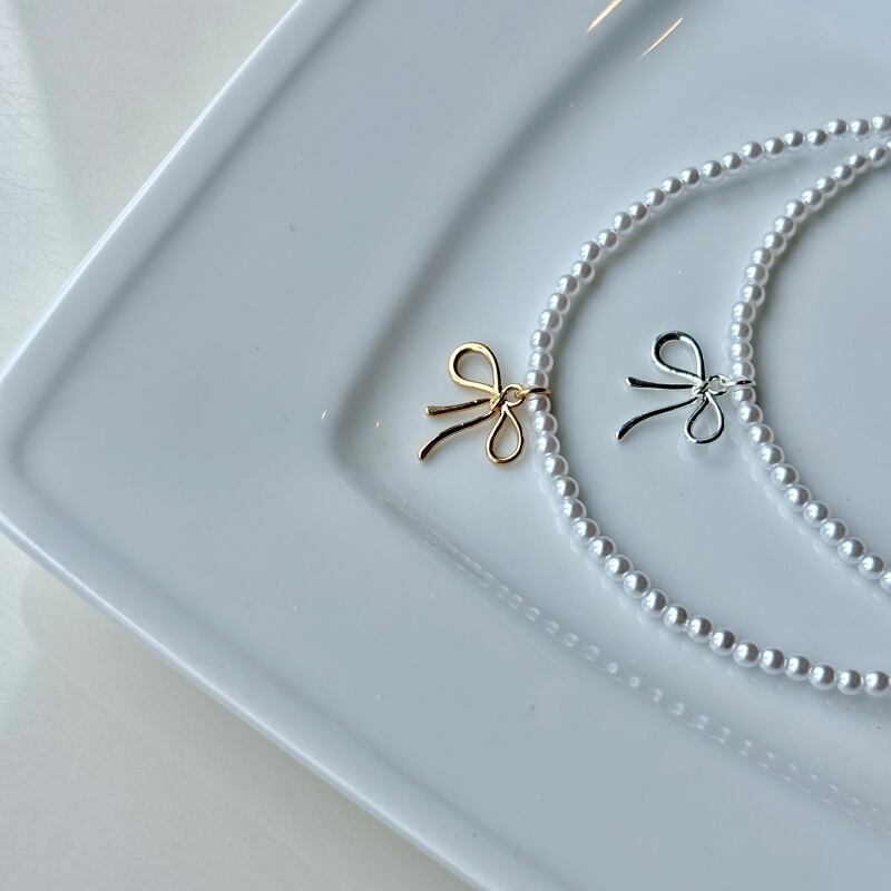パールリボンネックレス | lattencos