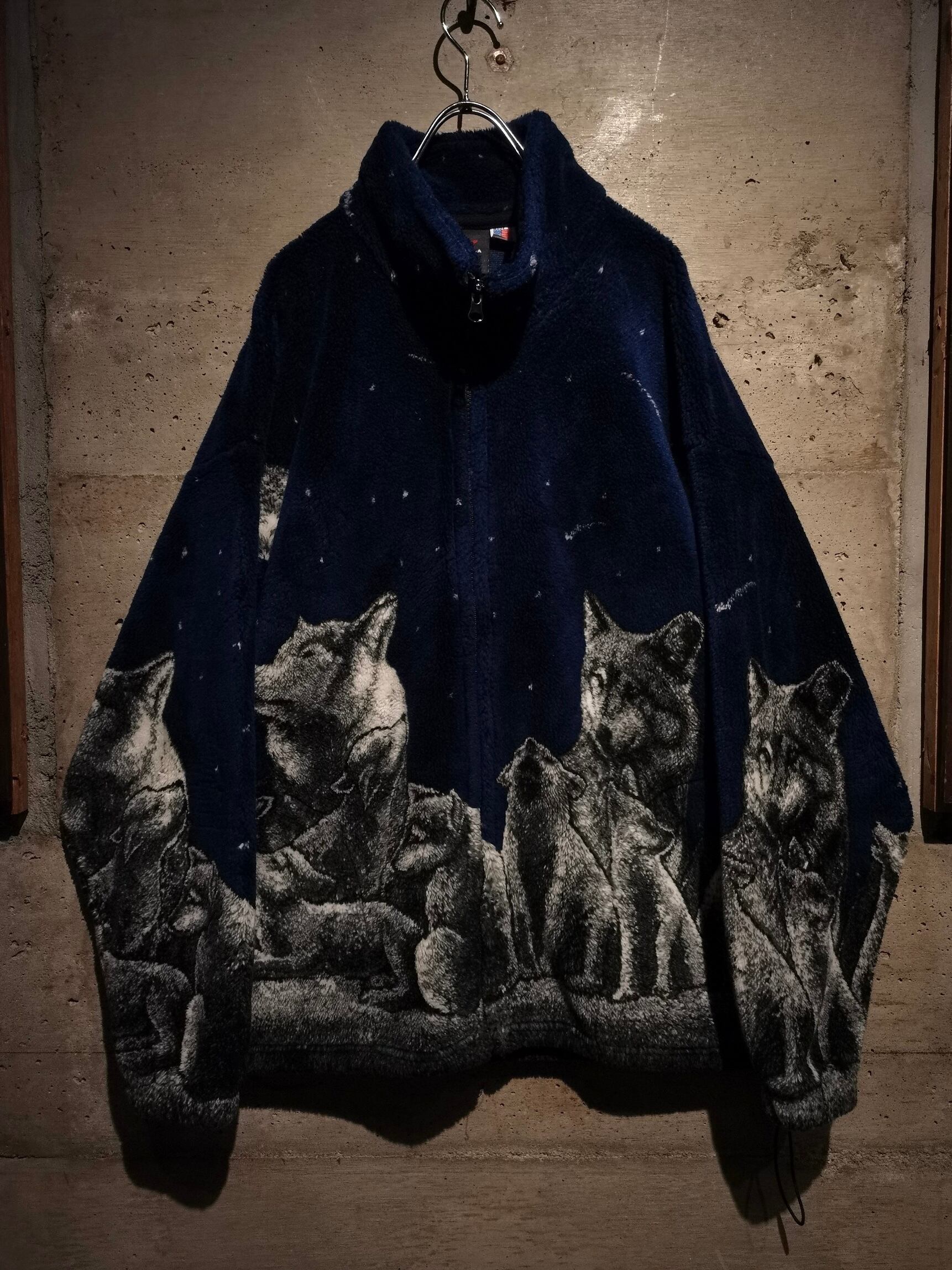 激レア　ファッションロイヤリティ　wild wolf kumi Caka】Special Wolf Design Loose Fleece Jacket | Caka(カカ）下北沢