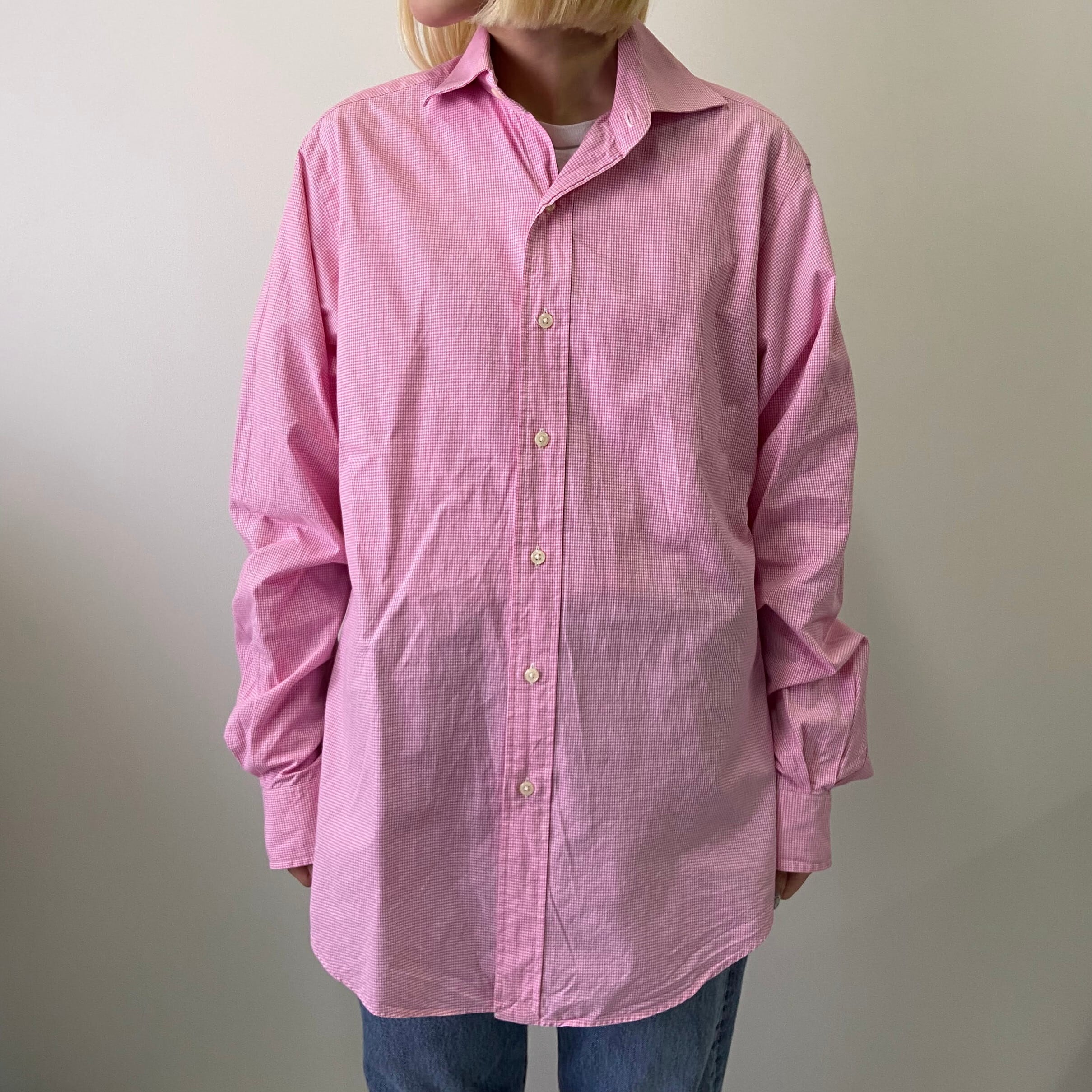 Polo By Ralph Lauren ポロバイラルフローレン 長袖 Regent Classic Fit ギンガムチェックシャツ メンズl相当 ボタンダウンシャツ 古着 ピンク 長袖シャツ Cave 古着屋 公式 古着通販サイト