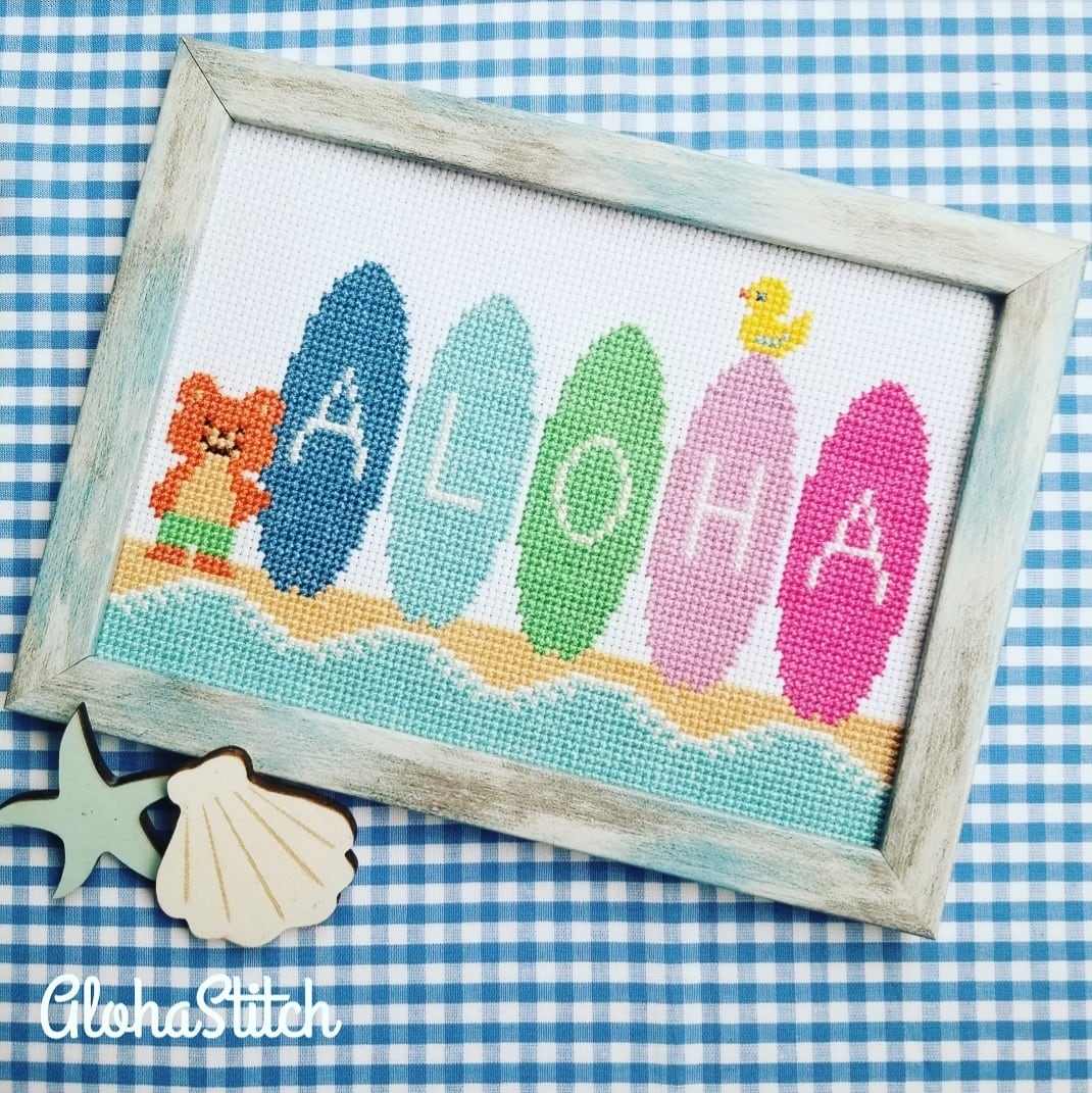 キット】ハワイアンキルト(ブルー&グリーン) | Aloha Stitch*クロス