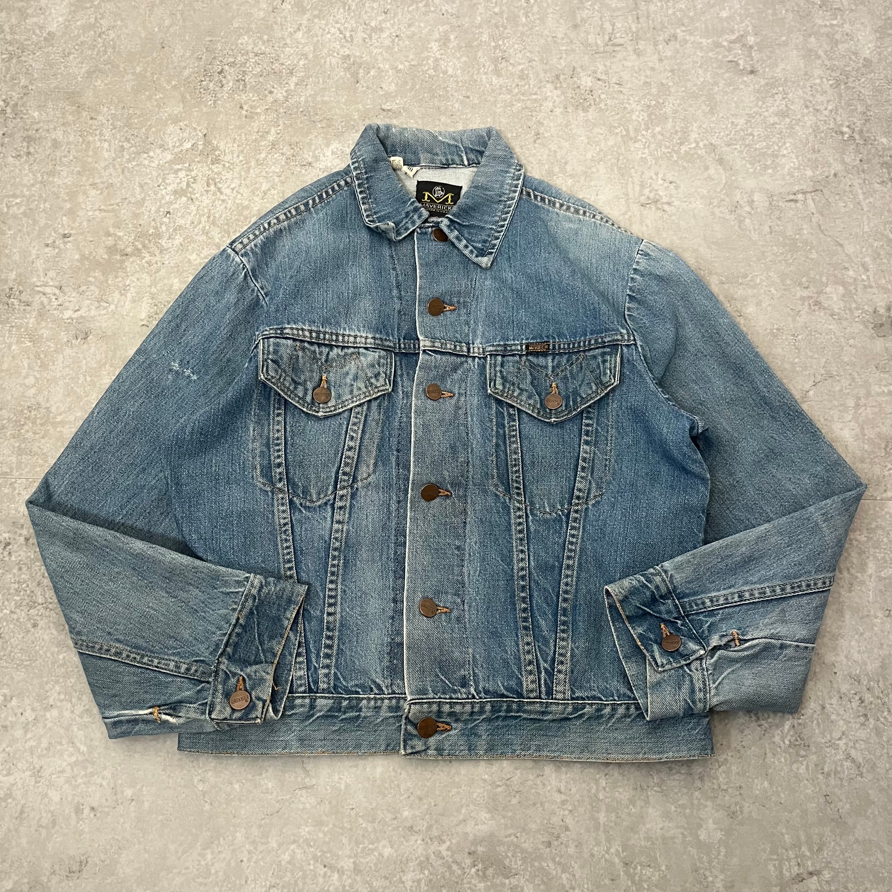 80s OLD STUSSY/Denim Jacket/USA製/黒タグ/L/デニムジャケット