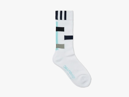 UNTRACE” GEOMETRY BLOCKS SOCKS  WHITE”