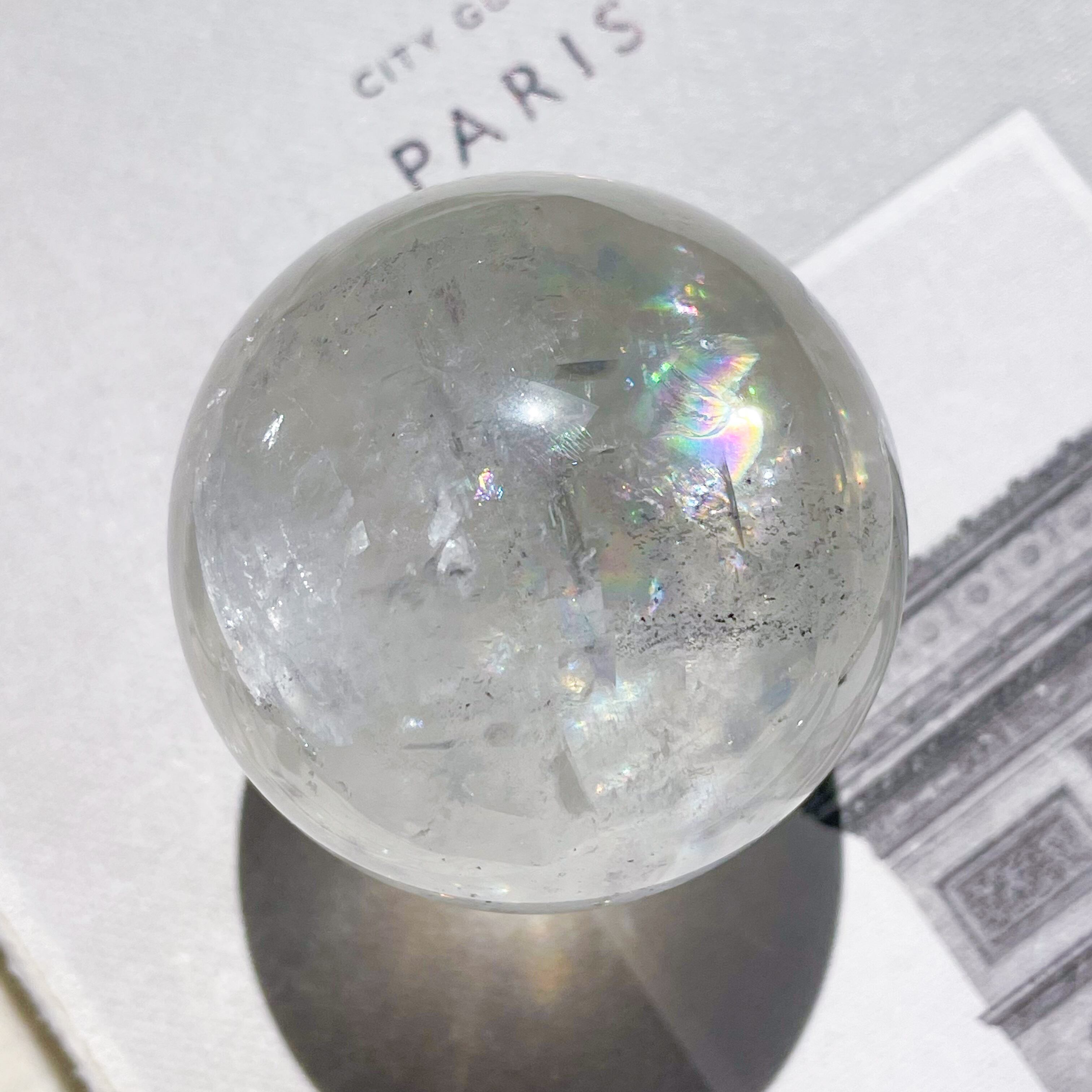 ピスタチオカルサイト　ムーン　虹　スタンド付き ピスタチオカルサイト ムーン 虹 スタンド付き ピスタチオカルサイト