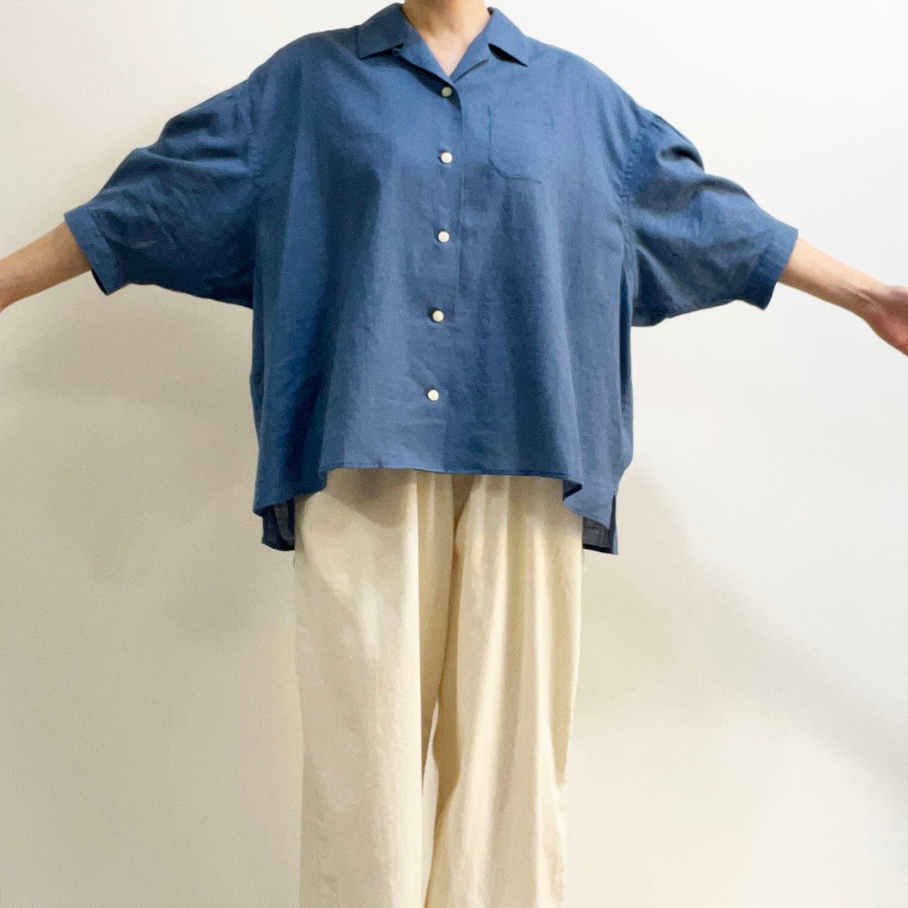 COMM.ARCH. コム・アーチ CO.LI. RIPSTOP OPEN COLLAR SHIRT