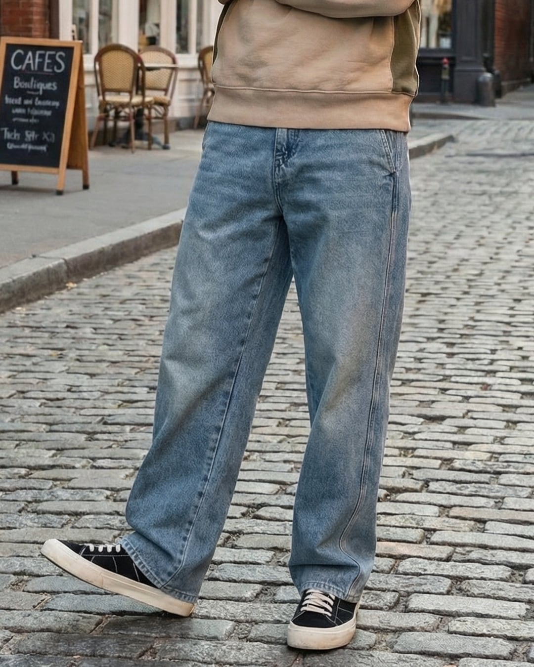 カーブライン ワイドデニムパンツ A0288