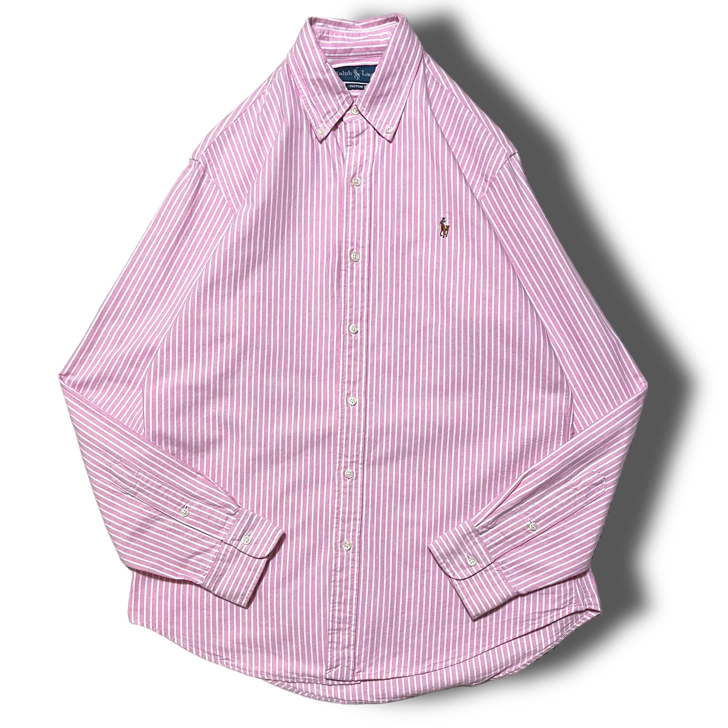 【Ralph Lauren】ラルフローレン ボタンダウンストライプシャツ オックスフォード ピンク