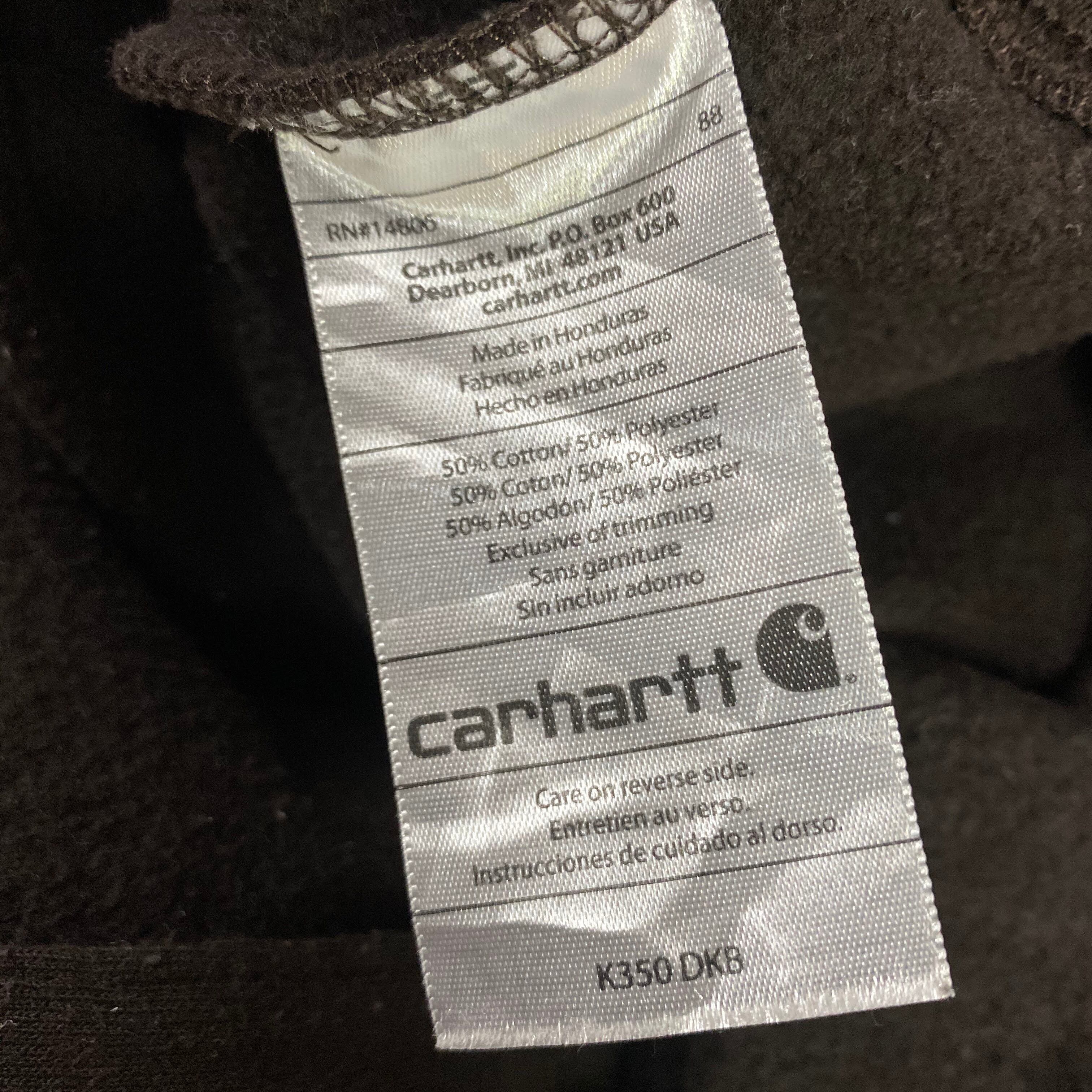 訳あり！Carhartt カーハート 企業ロゴ 刺繍フルジップ スウェット