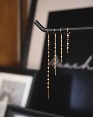 チェーンピアス-長さ4種／K18YG