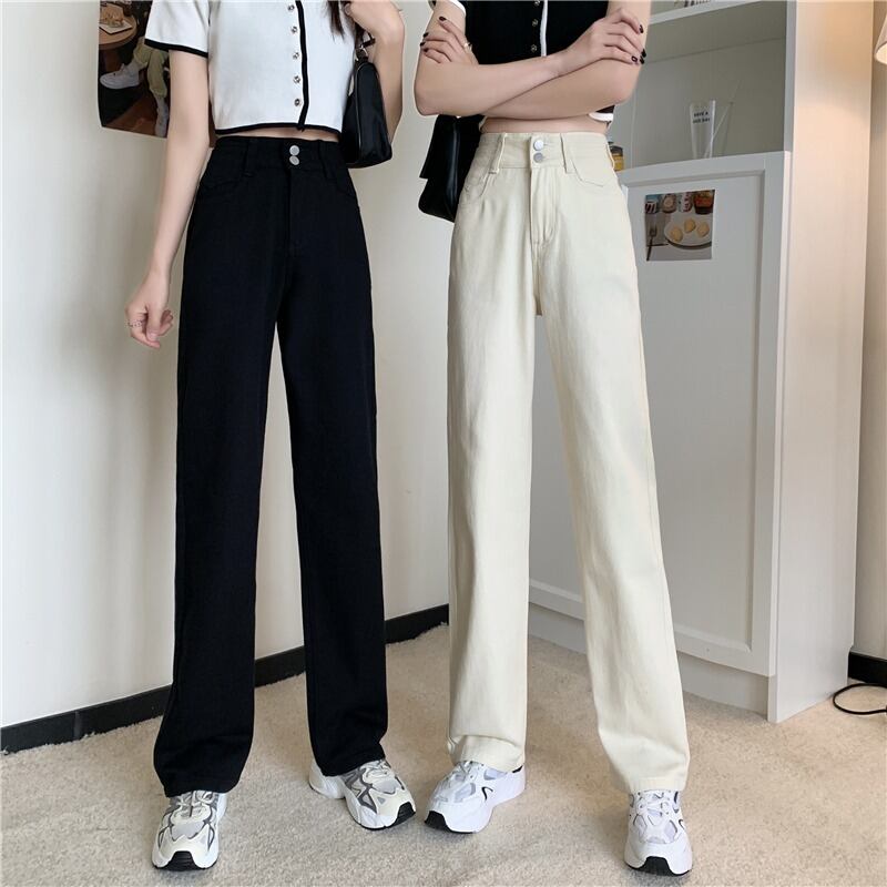 ジーンズ サマー薄手ベージュハイウェストウェストパンツ ルーズワイドレッグ 夏物 ワイドパンツ 1号婦人98162225596