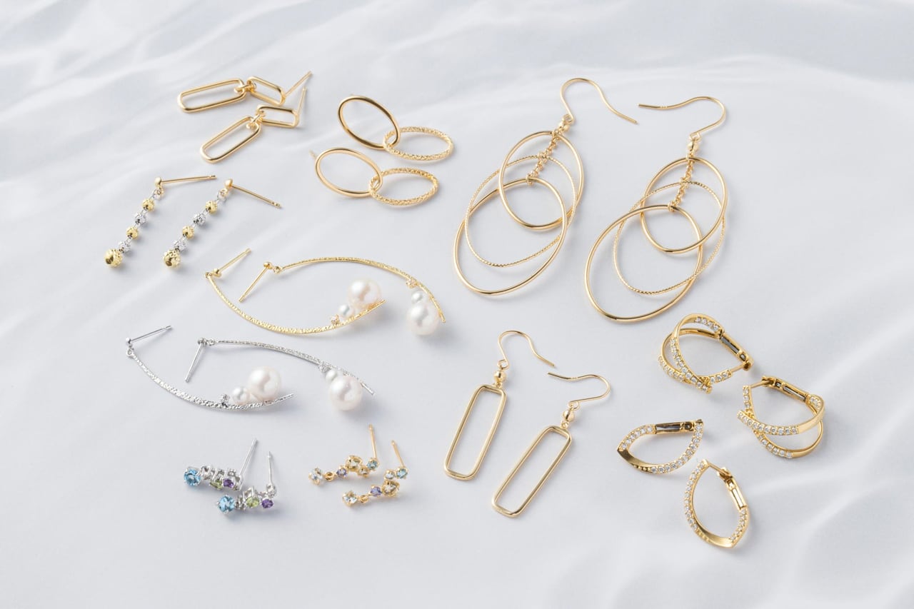 中村江里子セレクト 天然ダイヤモンド×ゴールド コンビピアス | 中村