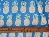 block print fabric d13 パイナップル blue