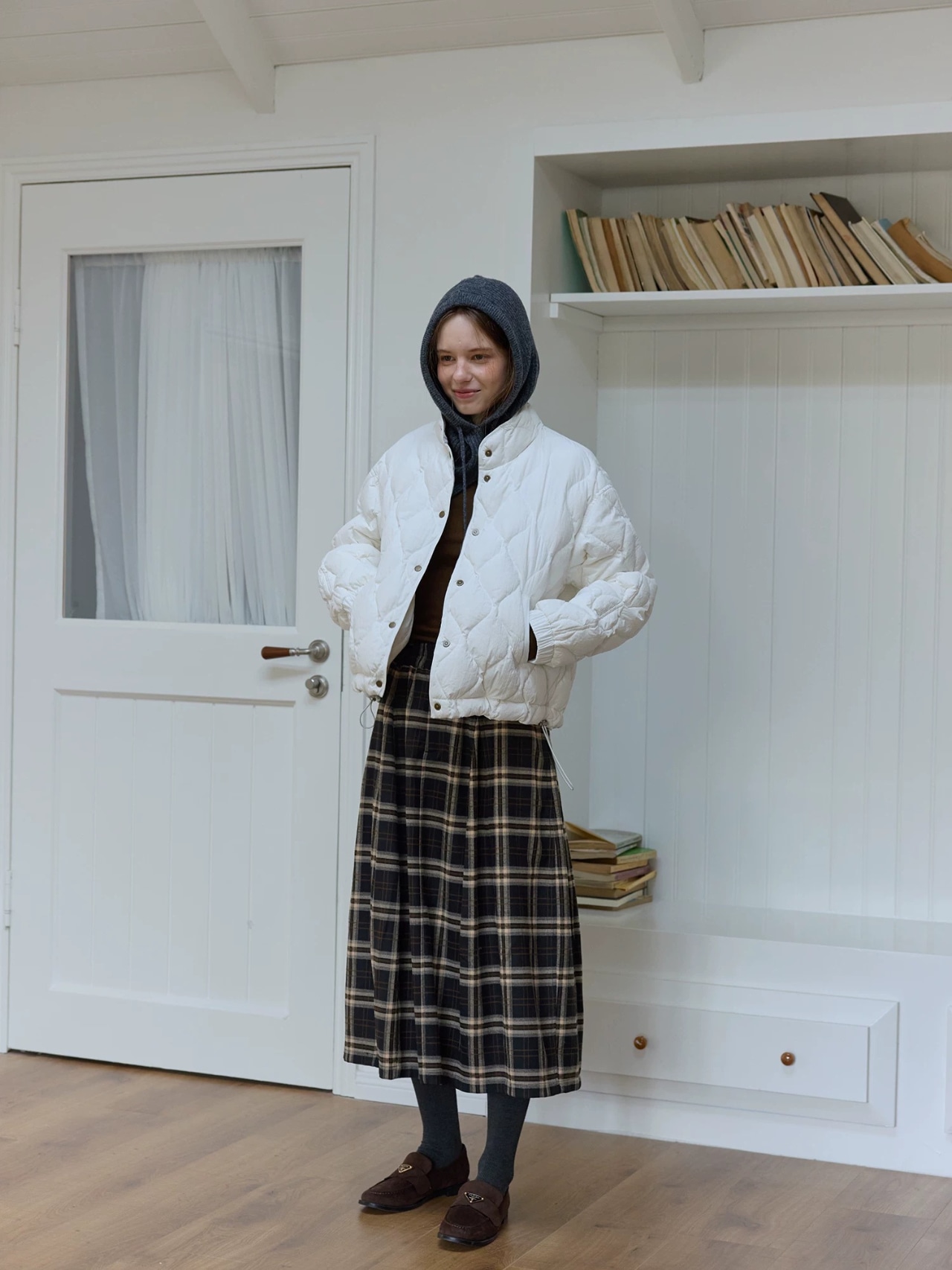 Bourgeon Vintage Check Tucked Skirt F0821