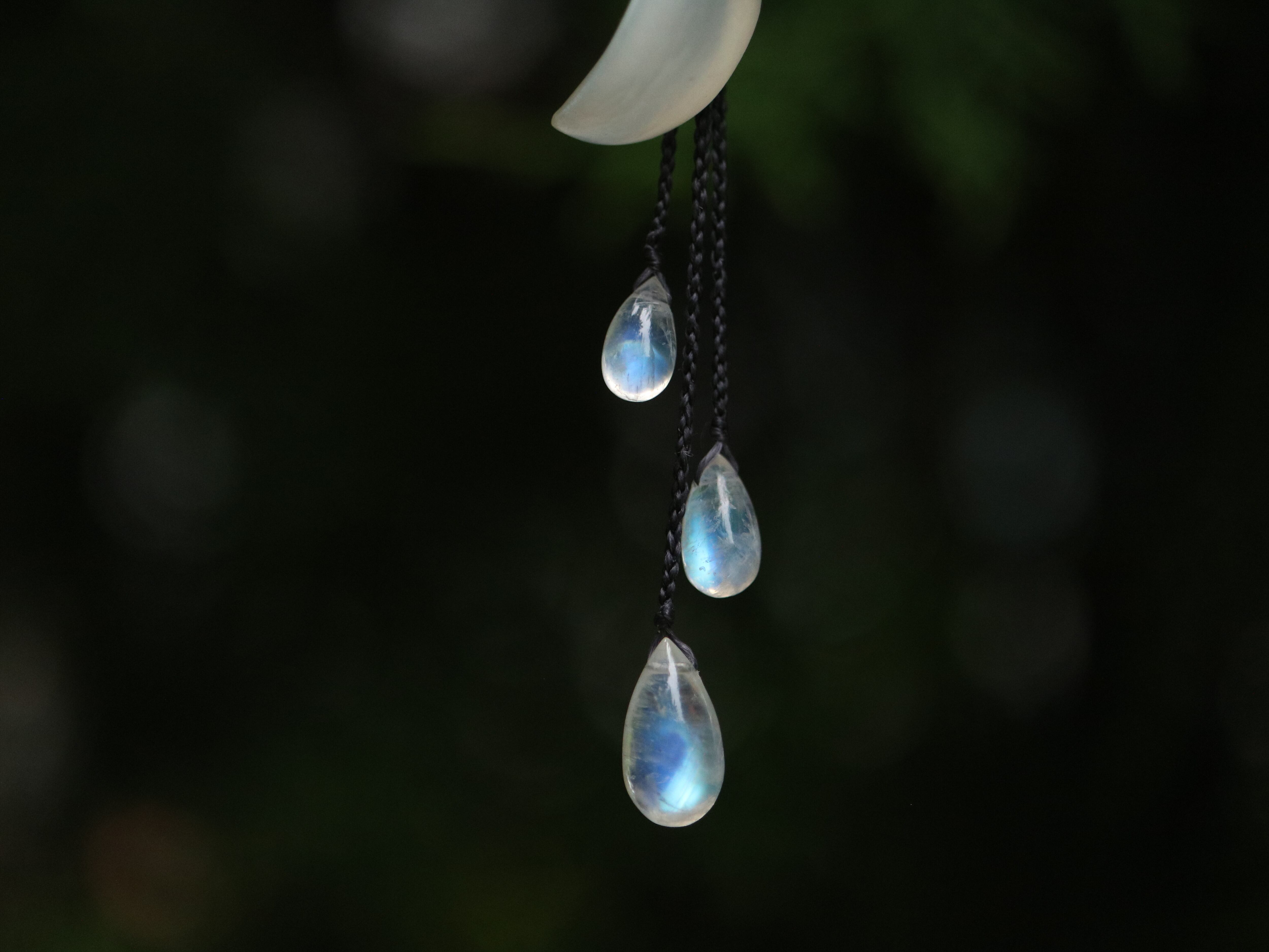 専用☆三日月屋久杉＆レア☆アフガナイト＆ムーンストーンのマクラメ編みネックレス♡ 専用☆三日月屋久杉＆レア☆アフガナイト＆ムーンストーンの