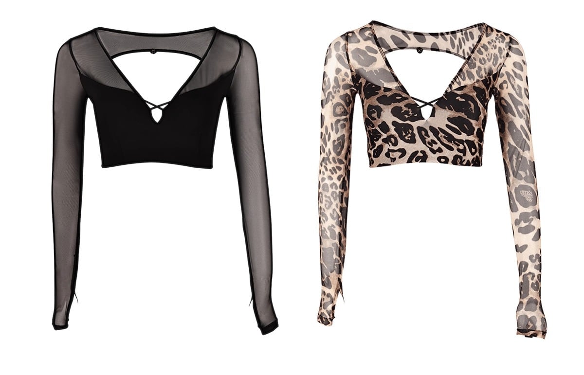 クロスデザイン シアースリーブ ラテンクロップトップス ds1428