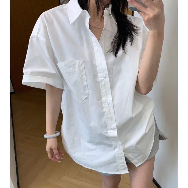 simple pocket short-sleeve shirt　シンプルポケット半袖シャツ　J2057