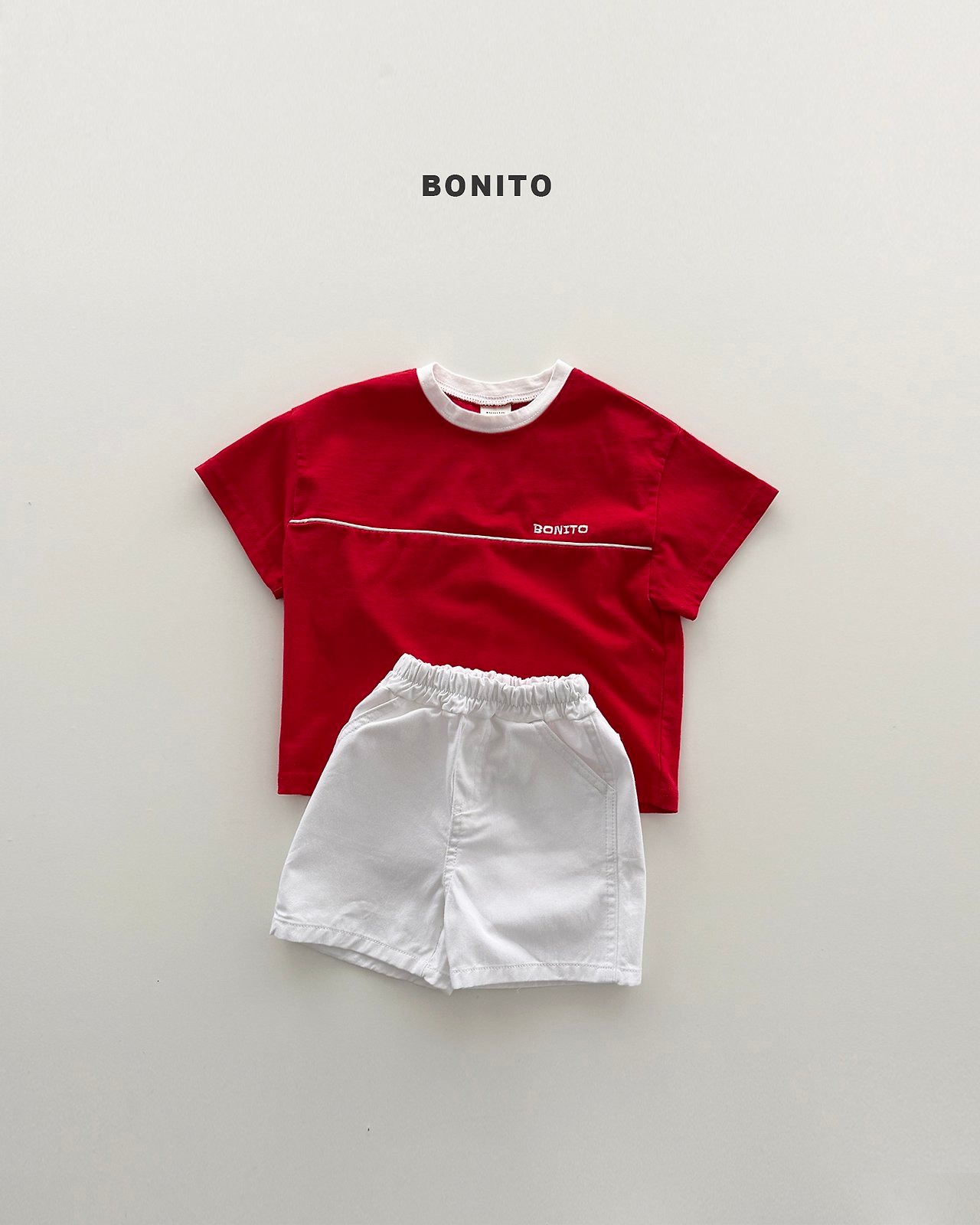 [BONITO] Cut-off line Tee (JS/JM) / [보니토] 절개삥줄티 (JS/JM)