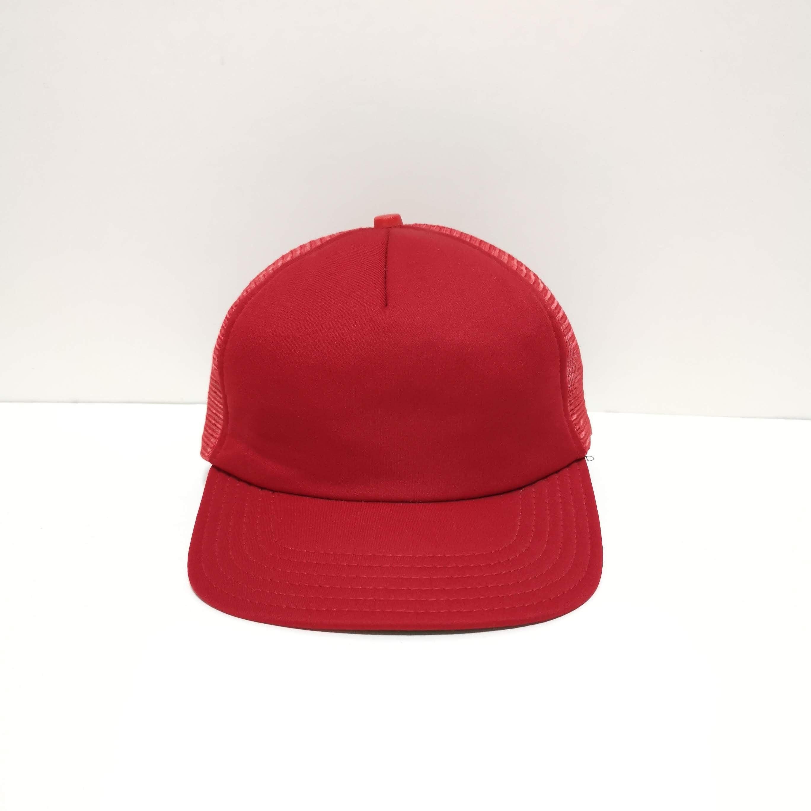 送料無料 80s メッシュ CAP キャップ VINTAGE 無地 アメカジ USA製 赤 