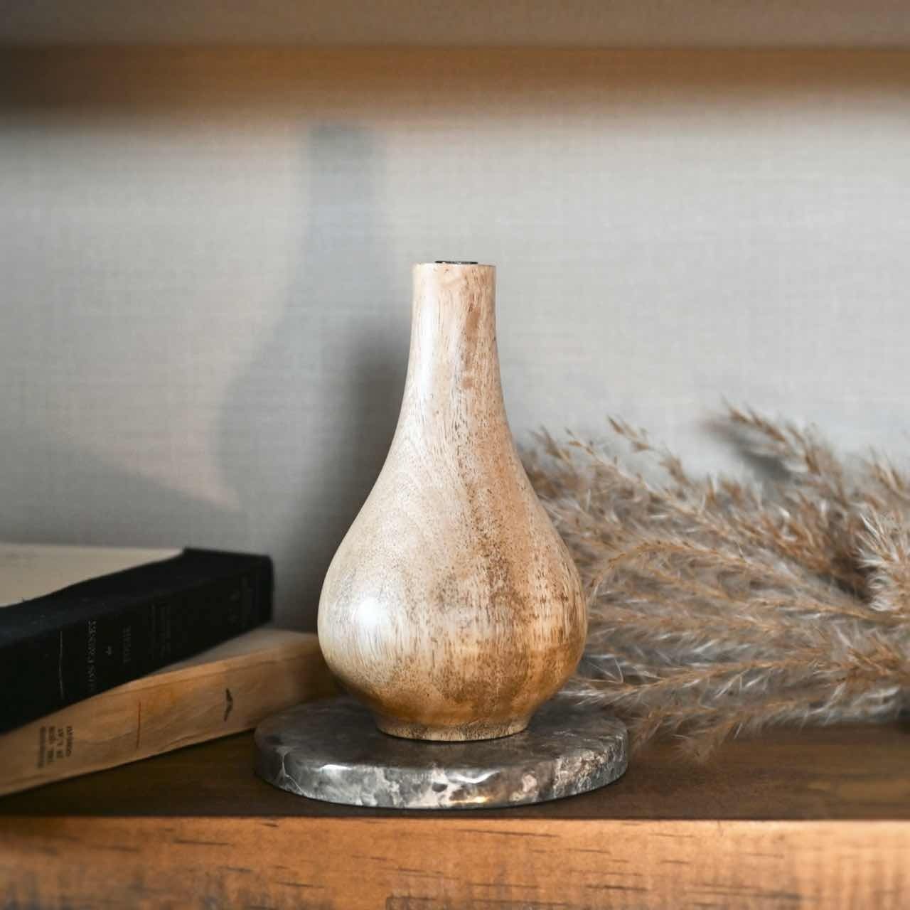マンゴーウッド フラワーベース A|花瓶 一輪挿し ナチュラル 木製 雑貨屋 インテリア