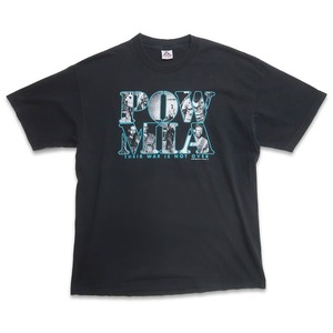 古着 90年代 ALSTYLE APPAREL ACTIVEWEAR アルスタイル POW MIA プリントTシャツ ブラック 表記：XL　gd410054n w60709