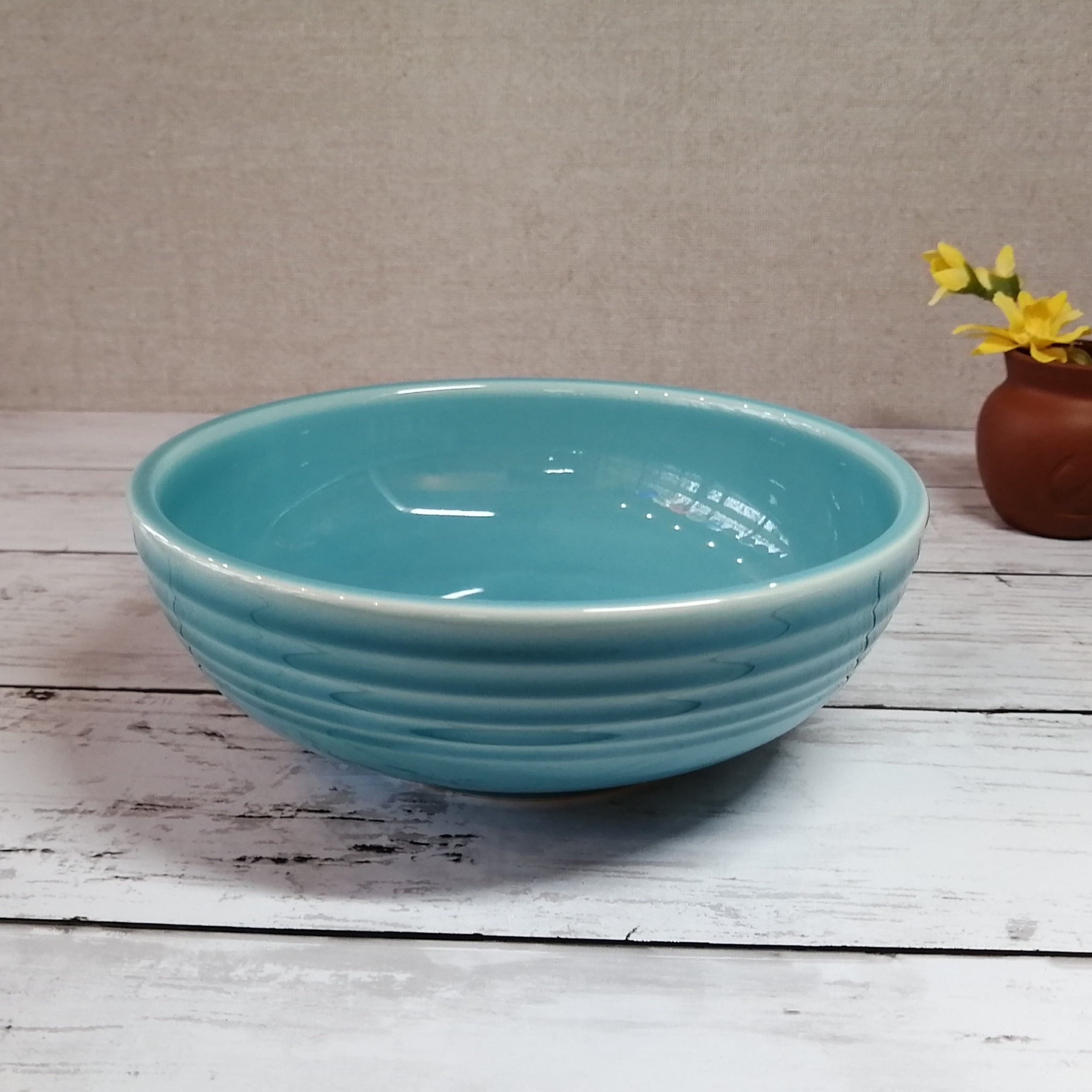 オービット 17cmボウル ターコイズブルー カフェボウル 水色の食器 かわいいお皿 業務用食器