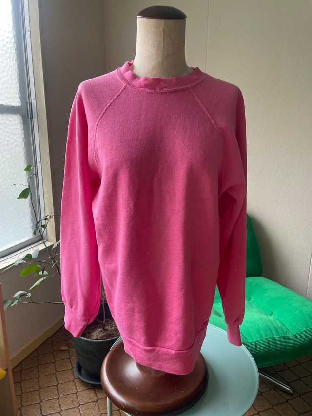 80s-90s Tultex Ultra Fleece Solid Raglan Sweat hot pink