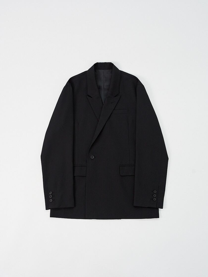 DOUBLE BREASTED WOOL GABARDINE JACKET | lapiis
