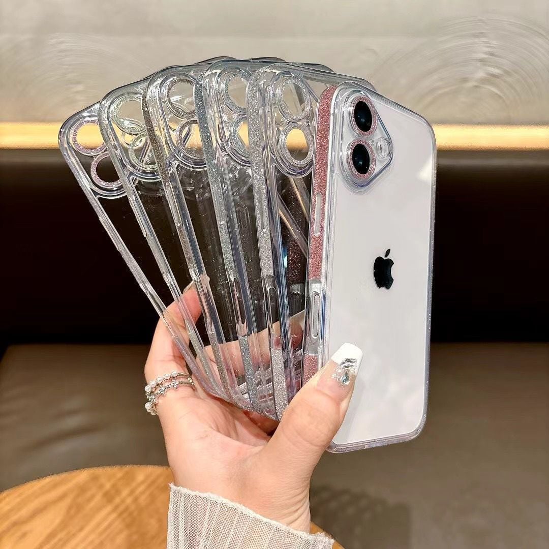iPhone17〜12対応】キラキラケース新作◎ラメパウダー iPhone16 クリア
